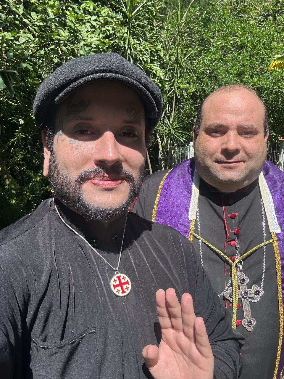 Bispo Dom Rodrigo e Victor Stavale - momento informal